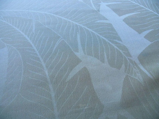100% SILK SHEER ORGANZA PALM LEAVES LIGHT BEIGE 3Y