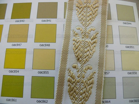 By Yard Scalamandre Braid Greek Key Urn Trim Wheat Gold & White Labyrinth V417-31