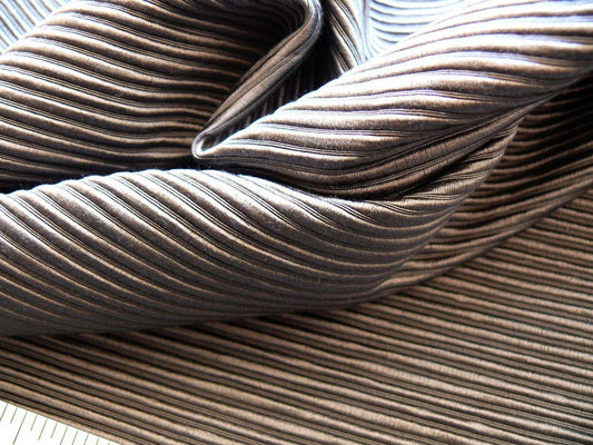 SCALAMANDRE "STODDARD" SILK WIDE-RIB DARK GREY GRAPHITE BTY