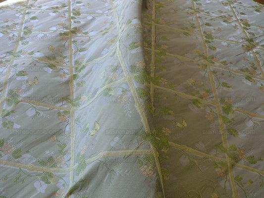 Scalamandre Butterfly & Trellis Silk Lampas Pale Lavendar MSRP USD 619/Y!