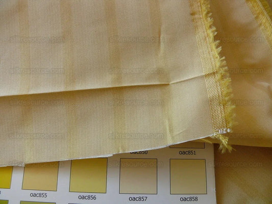 by yard Scalamandre Shimmer Silk Butter Gold Yellow Cream White Silk Taffeta Stripe MSRP USD192/y