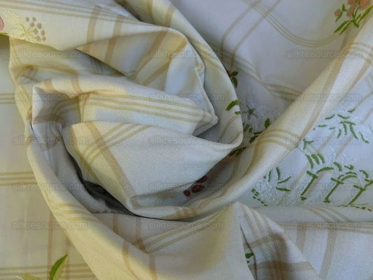 Scalamandre Gripsholm Plaid Multi On Cream Silk Cotton Lampas Ms