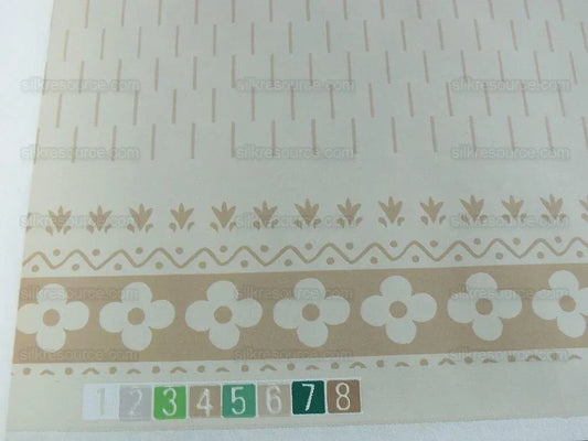 SCALAMANDRE PASTURE GIRL GREEN ON WHITE SINGLE ROLL