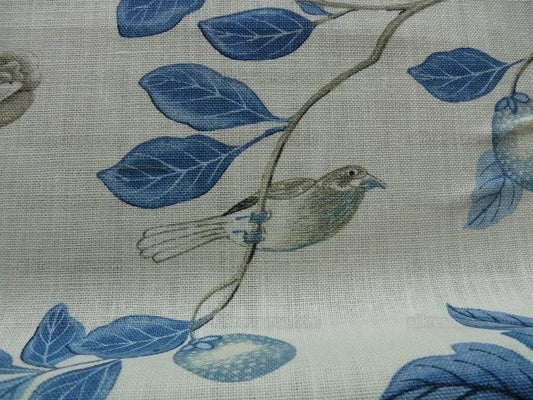 Bty Gp & J Baker Emperor's Garden - Blue/Cream Chinoiserie Bird Linen Blue White MSRP USD284/Y