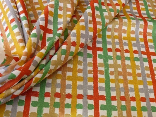 Brunschwig & Fils Party Plaid Cotton Print Colorful Crayon! Bty