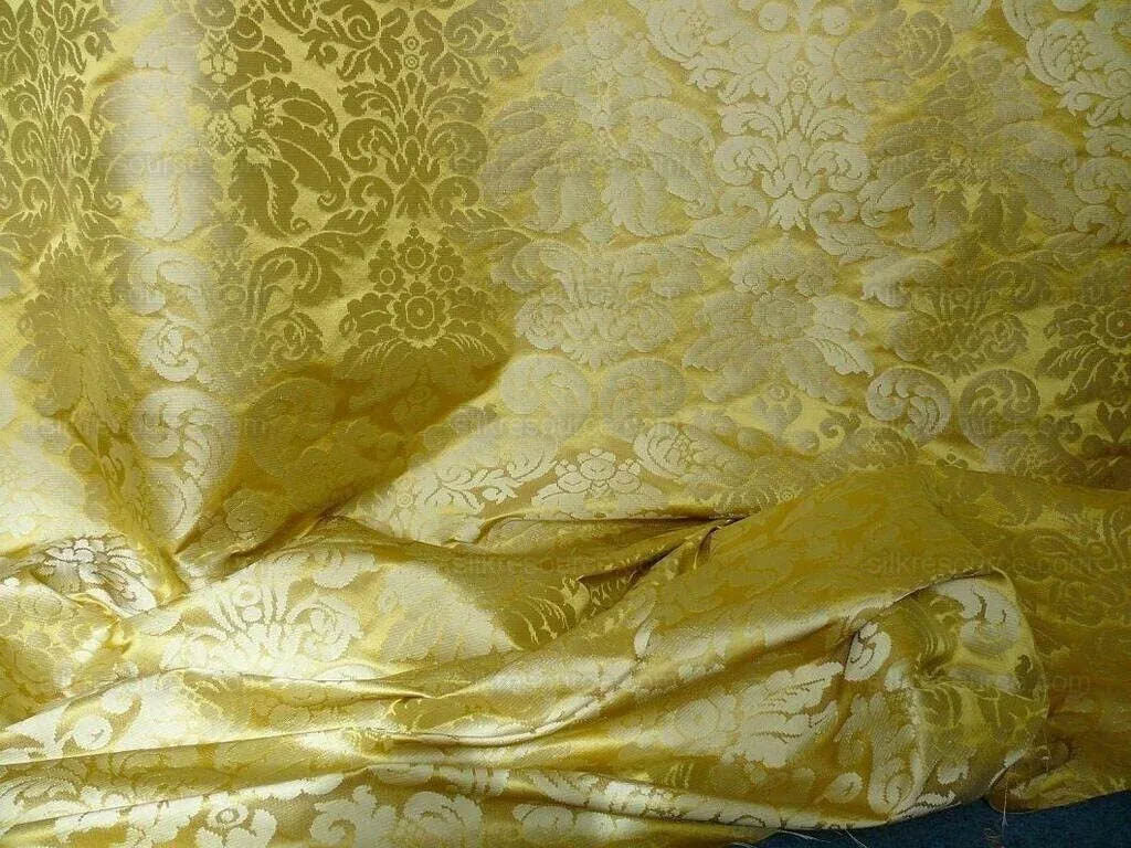 Scalamandre Lucia Gaufre Damask Gold 100% silk Damask Waffle Damask from Italy MSRP USD 538/Y