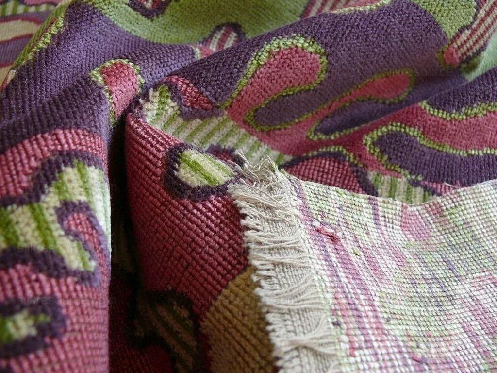 Clarence House Amelie Amelie Linen Velvet Hot Pink Green Bty MSRP USD 300+/y