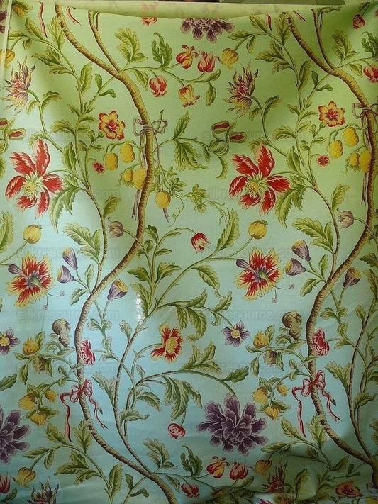 Clarence House Montpensier Linen Print Aqua Green 3y MSRP USD 200