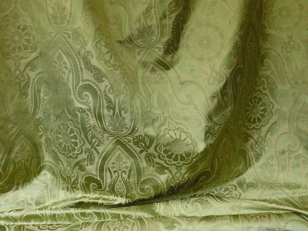 Vervain 100% Silk Medallion Lampas Spring Green Garden MSRP USD 232
