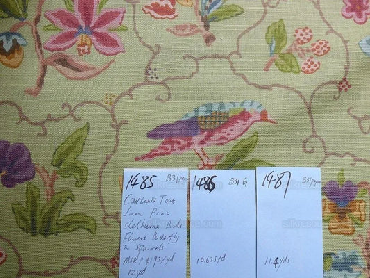 Cowton & Tout Shelburne Bird Butterfly Squirrel Acorn English Country Animal Celadon Pear Green Pink Purple MSRP USD 192/Y