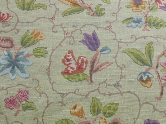 Cowton & Tout Shelburne Bird Butterfly Squirrel Acorn English Country Animal Celadon Pear Green Pink Purple MSRP USD 192/Y