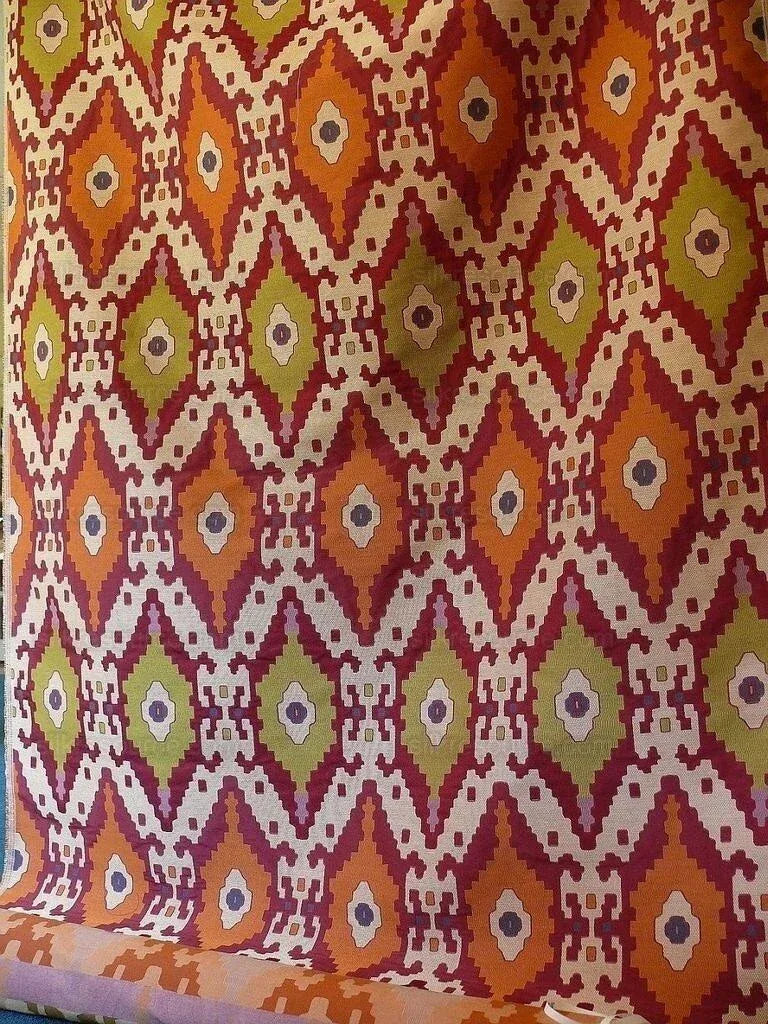 Clarence House Masa Jarquard Ikat Colorful Silk Blend MSRP USD 410/Y