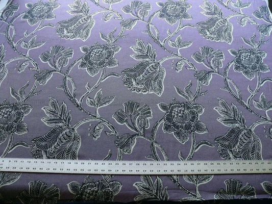by yard Clarence House Orlando In Light Purple Linen Tropical Floral Print