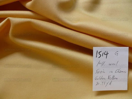 Brunschwig & Fils Constable Chamois Wool Satin Golden Yellow Heavy MSRP USD 200+/y 60 inches wide