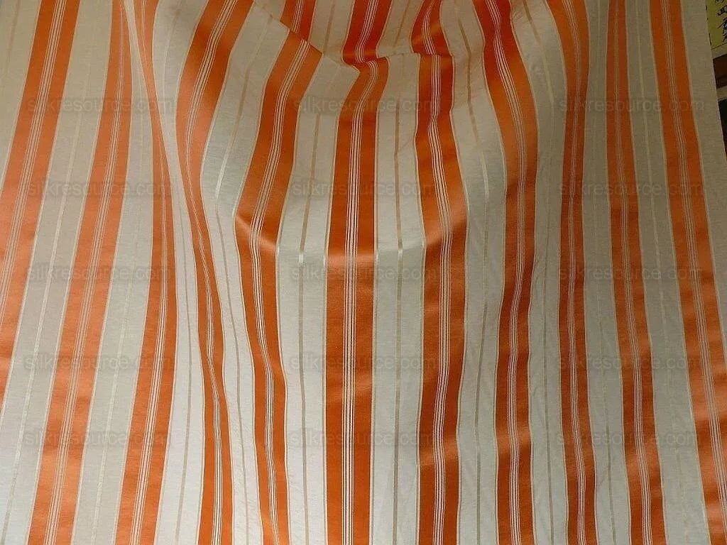 Scalamandre Keely Stripe "melon" Coral Orange On Cream MSRP USD 256/y