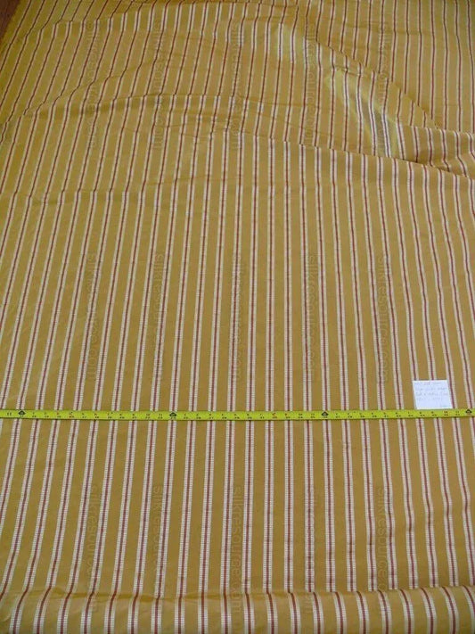 Pindler 100% Silk Satin Stripe Taffeta Wheat Gold Red Silver White