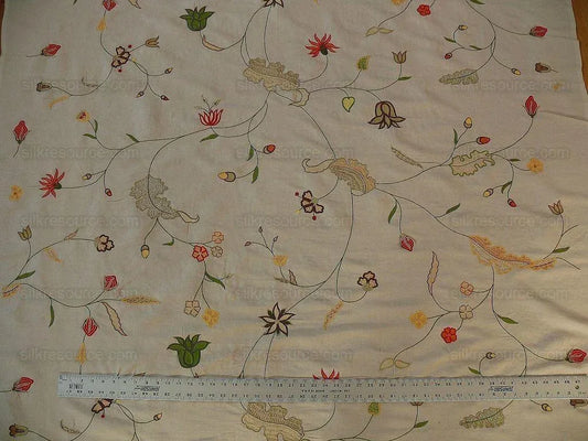 Scalamandre Old World Weaver Savita Hand Embroidery Linen Crewel MSRP USD 396/Y