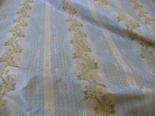 SCALAMANDRE OLD WORLD WEAVERS 100%SILK LISERE ROMANO BLUE RT$944