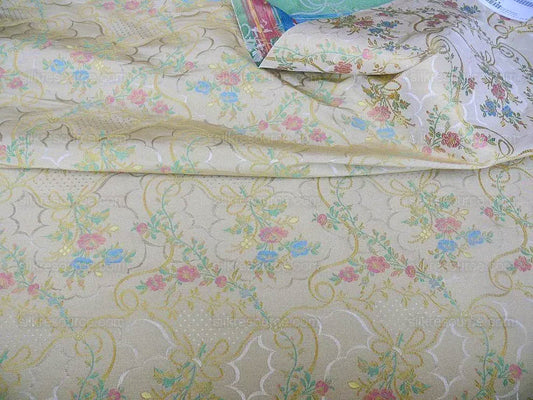 Scalamandre Barino Floreale Gold Lampas Lace Italy MSRP USD 304/Y