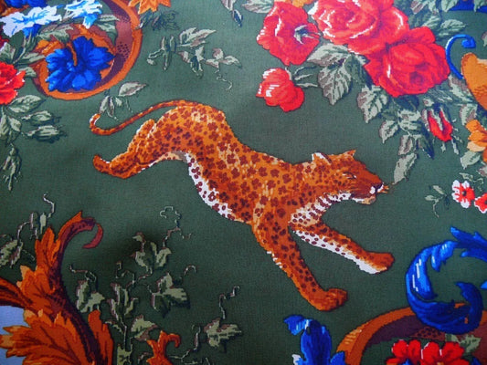 SCALAMANDRE EXOTIC LEOPARD PARROT SAFARI BIRD PARADISO INDIANO L