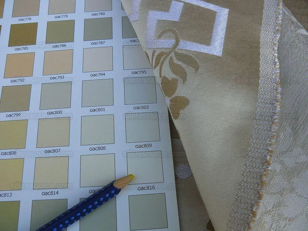 Scalamandre Neoclassical Meuse Ornamental Wheat & Cream Silk Pearl Peacock Per Vertical Repeat (1.9yds) MSRP USD 1436