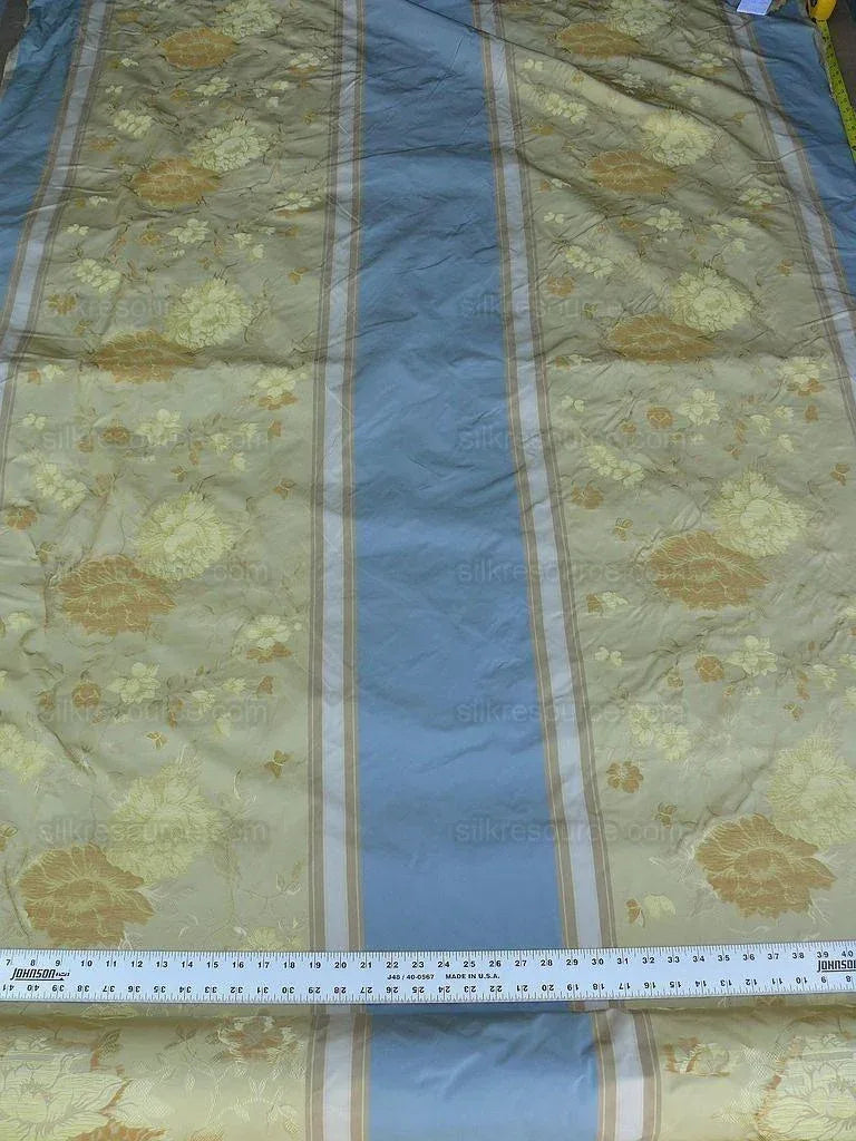 Old World Weavers Villa Ornella Jasmin& French Blue Garland Huge Stripe MSRP USD300/Y