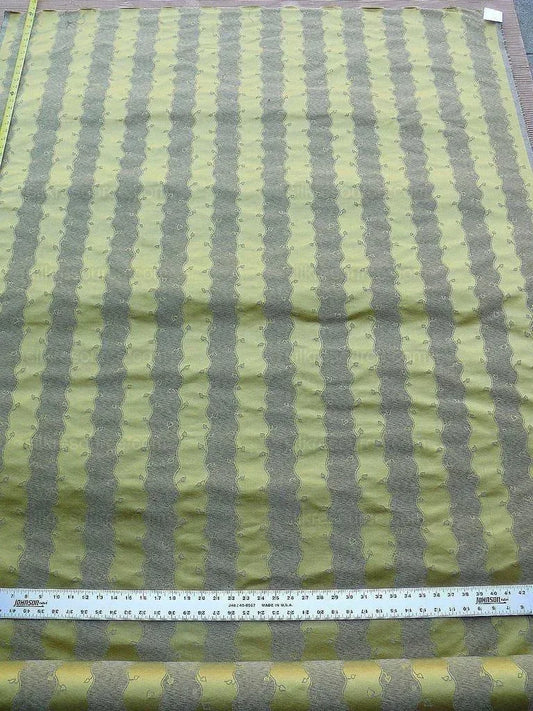 Bty Old World Weavers Silk Leaves Stripe Gold Foliage MSRP USD216/y
