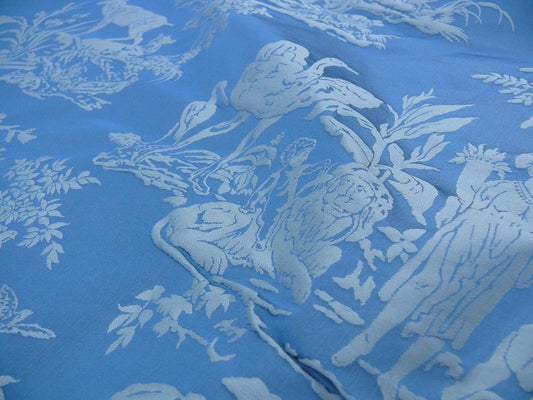 PIERRE FREY LES QUATRE VENTS JEAN BAPTISTE HUET SILK DAMASK BLUE