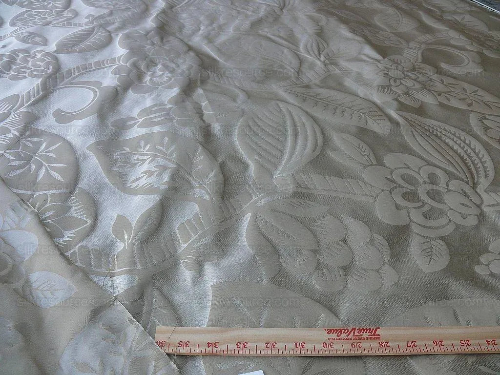 Old World Weavers 100% Silk Damask Carlsten Taupe MSRP USD 278/Y