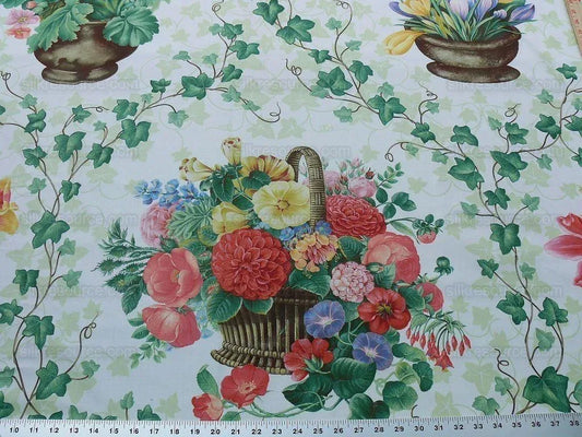 By Yd Old World Weavers Folie Flamande Gw- Pink On White Flowers 33-screen! MSRP USD 236/Y