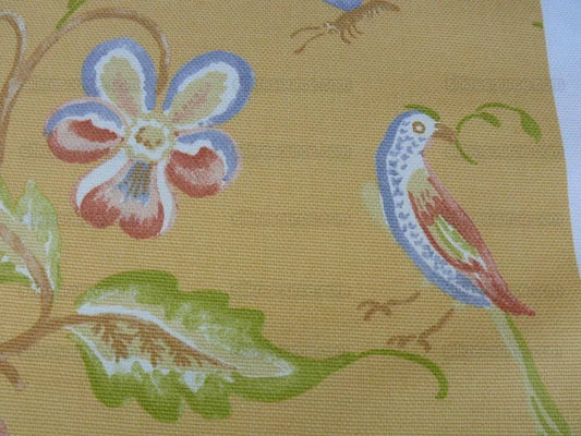 By Yd Scalamandre Westchester Yellow Animal Fox Bunny Bird Deer Heavy Cotton Duck MSRP USD 132/Y