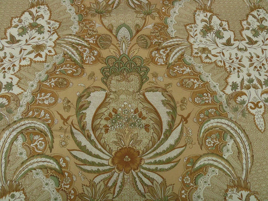 BY YARD SCALAMANDRE PERSAN HAND PRINT FRANCE IVORY RT$296