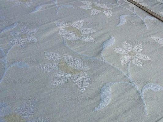 Scalamandre Charlize Ivory Cream White Heavy Lily Tapestry Art Nouveau Linen Blend MSRPUSD250+