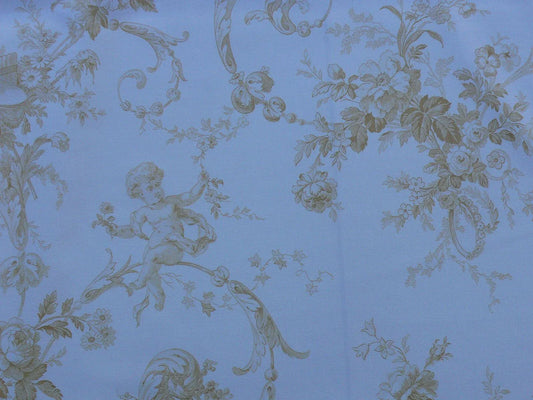 Bty Scalamandre Charlecote Gold White Toile De Jouy Angels UK Country MSRP 128/Y