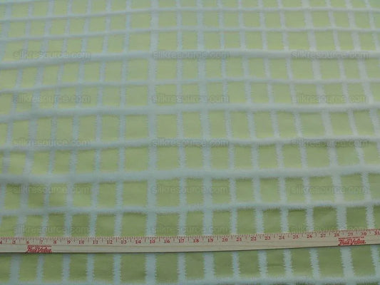 By Yard Scalamandre Fonthill Palladium Lampas Celerie Pale Green Yellow Gold Mid Century MSRP USD 196/Y