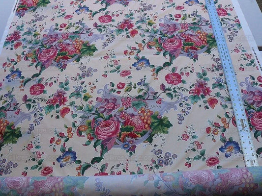 Bty Scalamandre La Neuveville Print Fruit Flower Melon Grape Harvest Pale Peach MSRP 112/Y