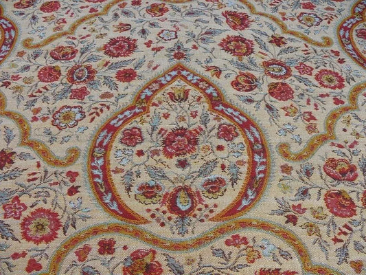 12.25y Scalamandre Calantha Gold/red Blue Flower Wool MSRP USD 296/Y