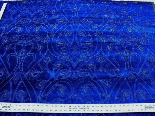 12y Scalamandre Velvet Les Jarquards Blue Medallion MSRP USD 400/Y