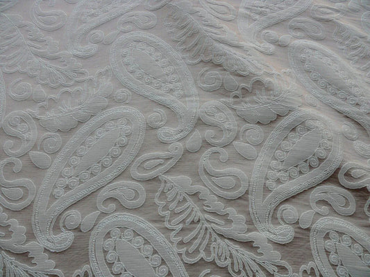 BTY SCALAMANDRE ANGELIQUE PAISLEY SILK DAMASK TAN GOLD MSRP$298Y