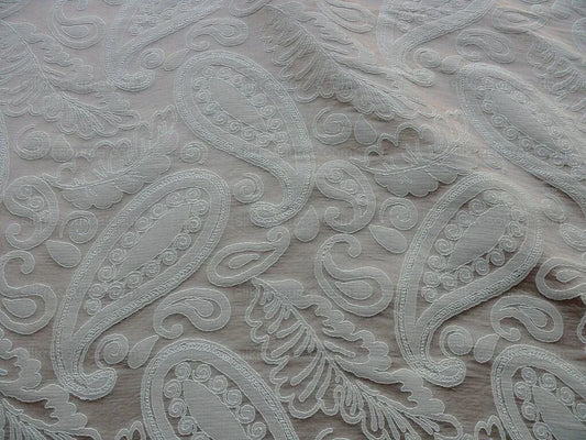 Bty Scalamandre Angelique Paisley Silk Damask Tan Gold MSRP USD 298Y