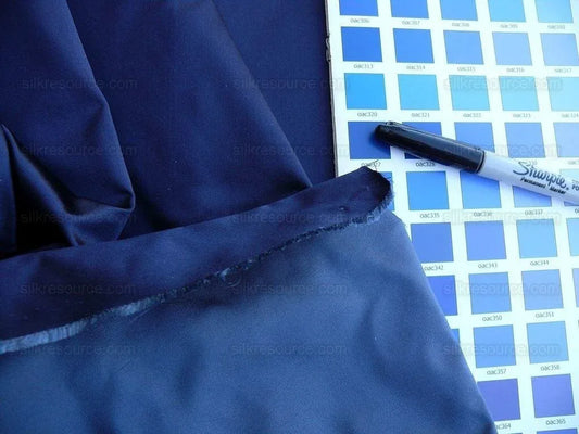 Bty Scalamandre 100% Silk Satin Navy Blue & Grey Blue MSRP USD 200Y