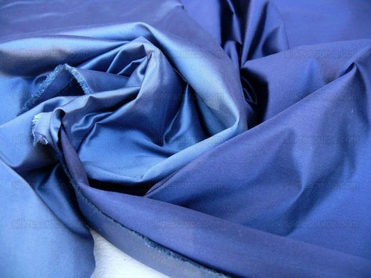 Bty Scalamandre 100% Silk Satin Navy Blue & Grey Blue MSRP USD 200Y