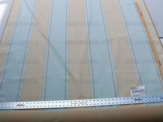 By Yd Scalamandre *cotton* Caribu Stripe Blue Rose Creme MSRP USD 200/Y