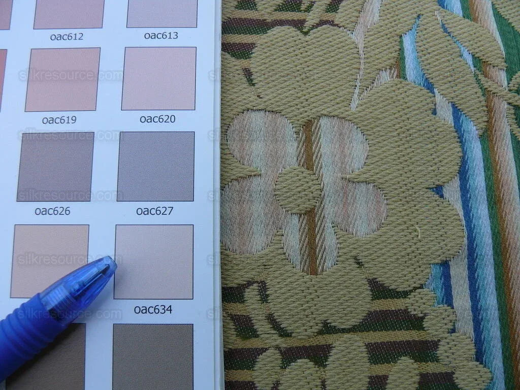 Clarence House Jacquard Stripe Floral Vine Green Taupe MSRP USD 195