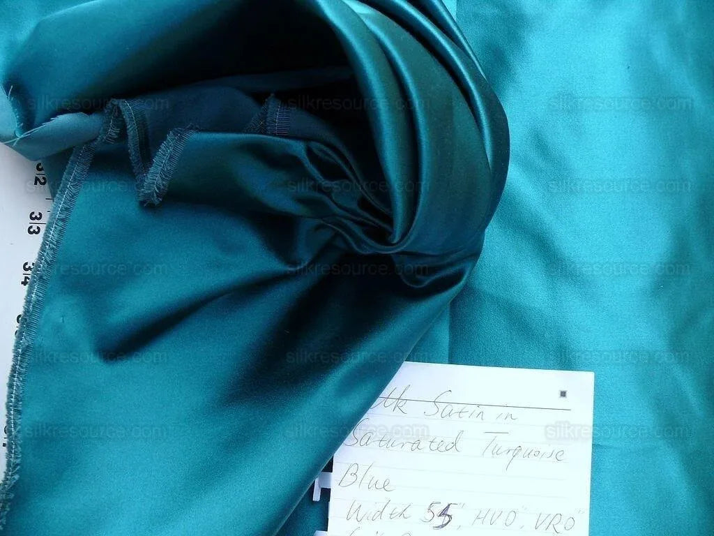 By Yd Designer 100% Silk Taffeta Stripe Satin Rib Turquoise Emerald Green Gold