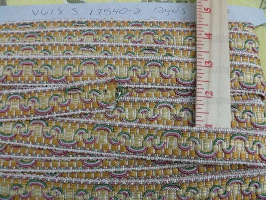 Scalamandre Houles Trim Burnt Amber Orange Pink Rose Flat Braid