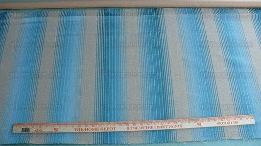 Lee Jofa Baker Lifestyle Serafina Stripe Turquoise Blue Cream Heavy Woven MSRP USD176/y
