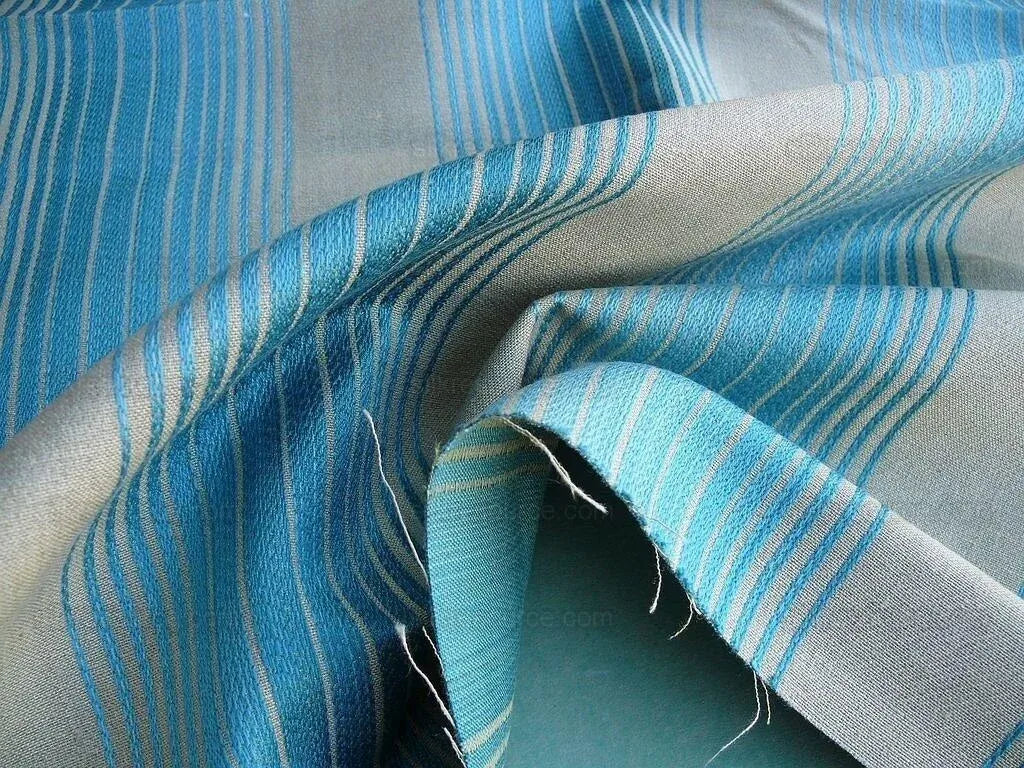 0.55y Lee Jofa Baker Lifestyle Serafina Stripe Turquoise Blue Woven