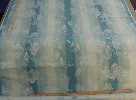 By Yard Lee Jofa Magnolia Damask Aqua Weave Blue Cream MSRP USD296/yard