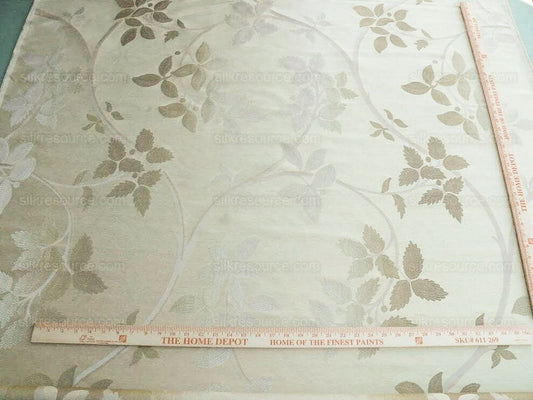 Lee Jofa Mulberry Home Enchanted Vine Soft Gold Pale Green Silk Lampas MSRP USD 296/y